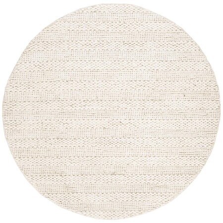 Safavieh 8 x 8 ft. Natural Fiber Rustic Round Hand Loomed Rug, Bleach NF212D-8R